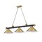Z-Lite Cordon 3 Light Billiard, Matte Black & Rubbed Brass 2306-3MB-RB-RB15 - alternate 4